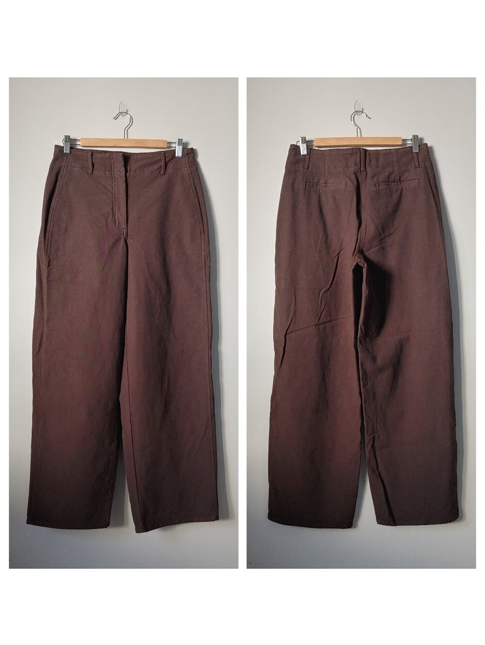 Aritzia Wilfred Ascendant Pant High Rise Utility Wide Leg Size 8 Brown - Picture 7 of 16